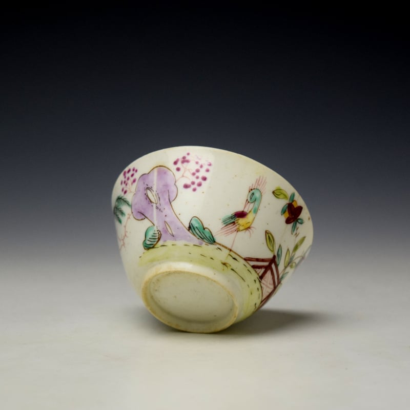 Bow Strutting Bird Pattern Teabowl c1755 (8)
