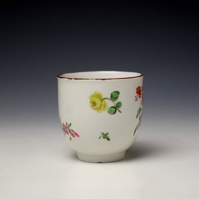 Bristol Floral Pattern Coffee Cup c1770 (2)