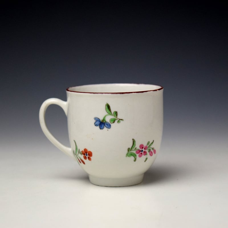 Bristol Floral Pattern Coffee Cup c1770 (3)