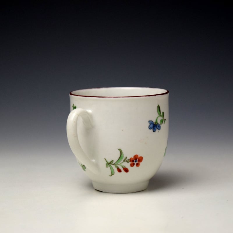 Bristol Floral Pattern Coffee Cup c1770 (4)