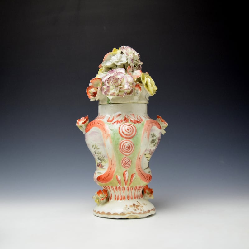 Castle Painter Frill Vase and Cover c1760 (4)