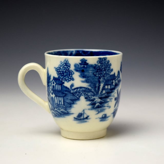 Caughley Bandstand Pattern Coffee Cup c1780-99 (3)
