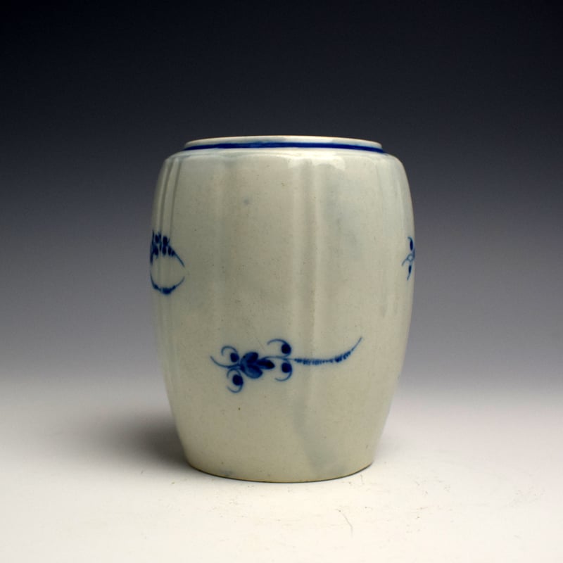 Caughley Chantilly Sprigs Pattern Cylindrical Tea Caddy c1785 (2)