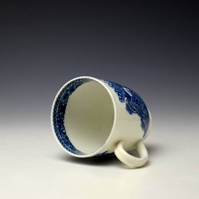 Caughley Fenced Garden Pattern Coffee Cup and Saucer c1785-90 (6)