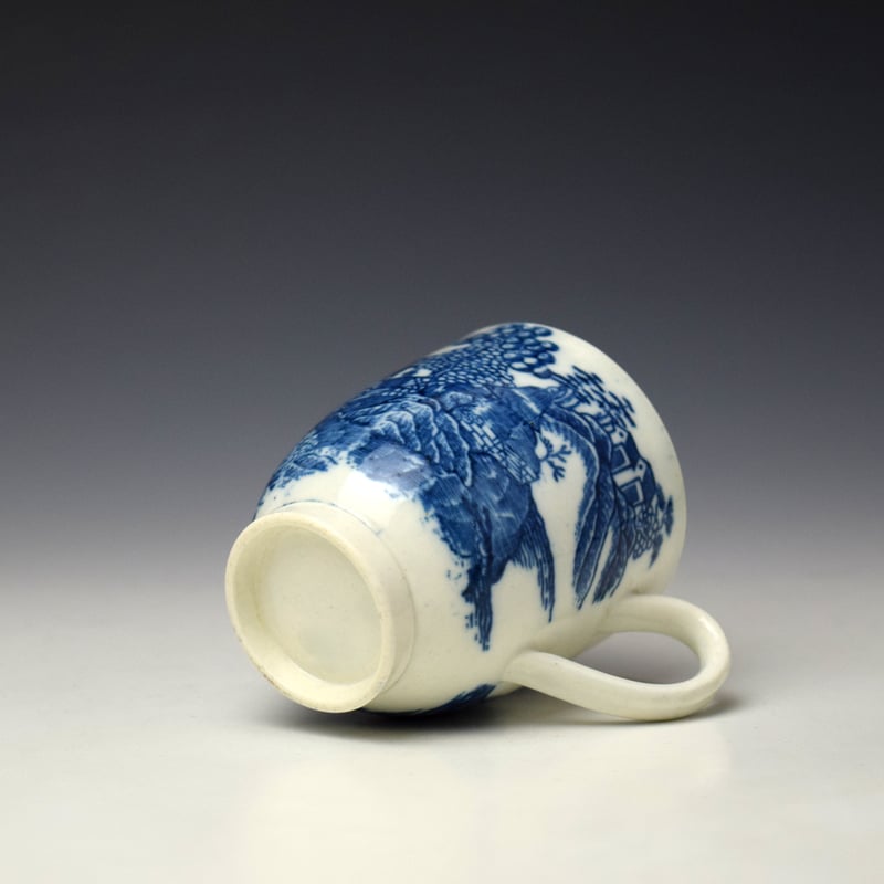 Caughley Fenced Garden Pattern Coffee Cup and Saucer c1785-90 (7)