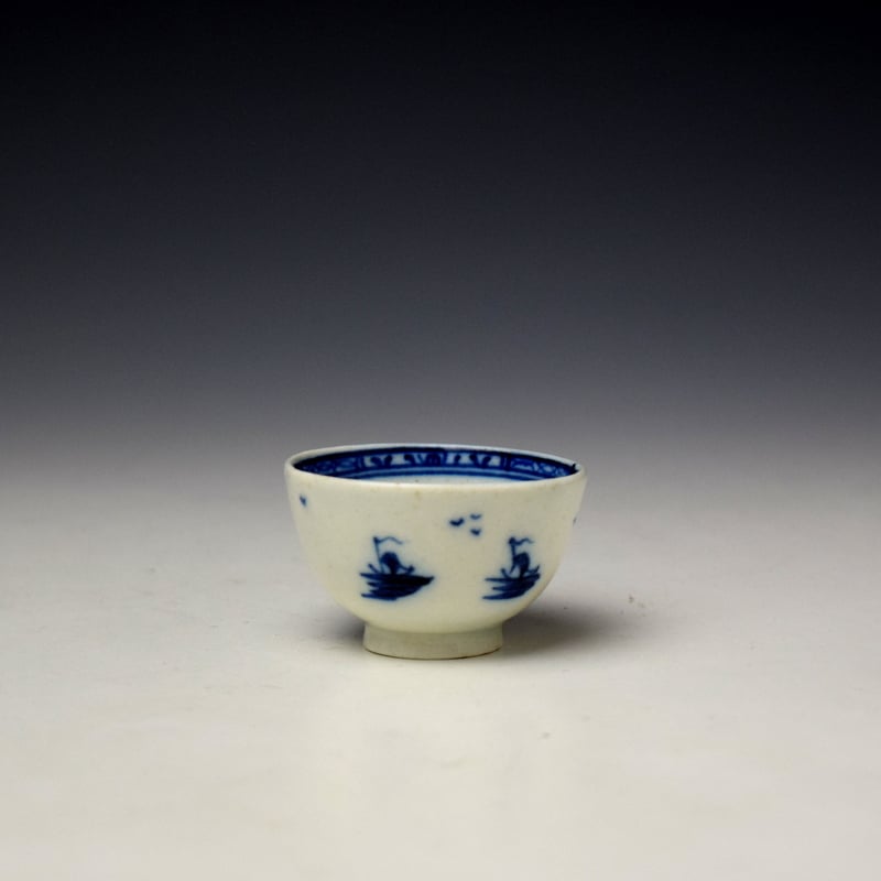 Caughley Island Pattern Toy Teabowl and Saucer c1778-92 (5)