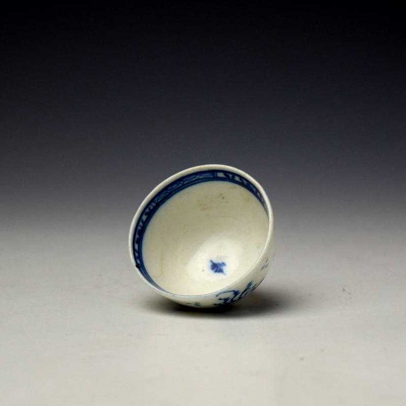 Caughley Island Pattern Toy Teabowl and Saucer c1778-92 (7)