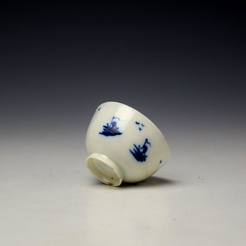Caughley Island Pattern Toy Teabowl and Saucer c1778-92 (8)