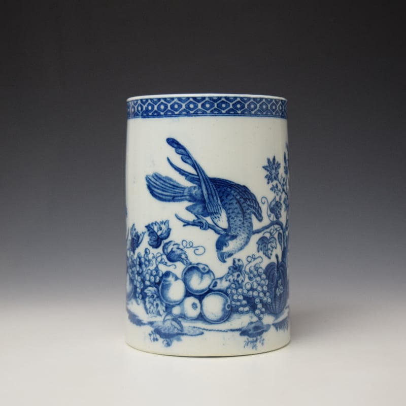 Caughley Parrot Pecking Fruit Pattern Large Mug c1775-99 (2)