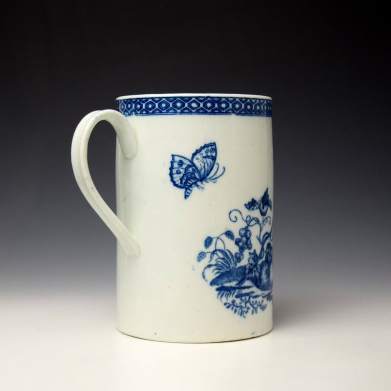 Caughley Parrot Pecking Fruit Pattern Large Mug c1775-99 (4)