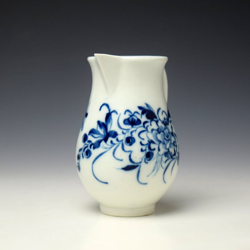 Caughley Peony Pattern Sparrow Beak Jug c1778-80 (2)