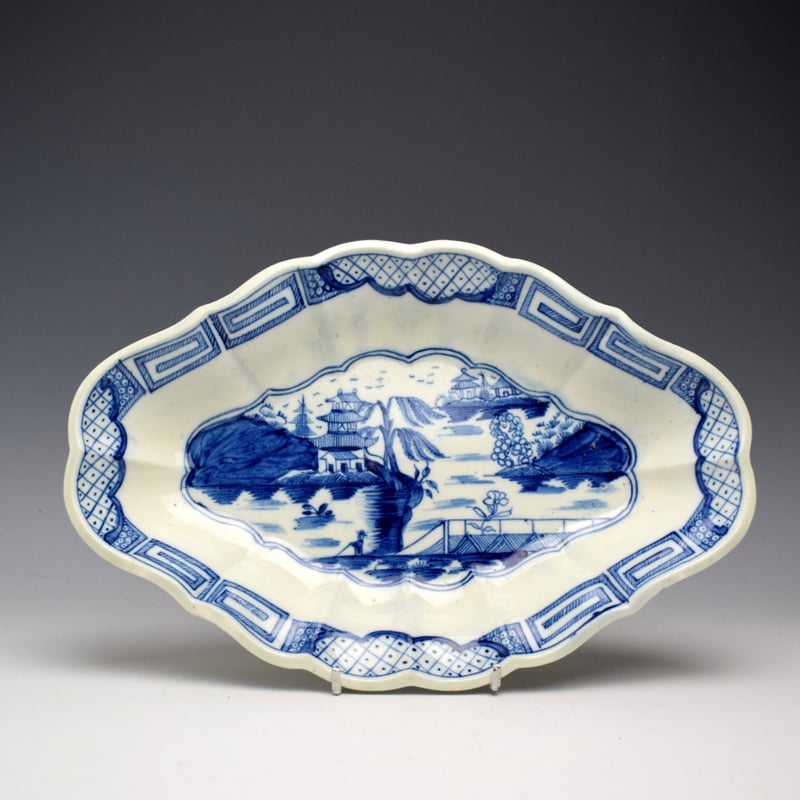 Uncommon Weir Pattern Dessert Dish c1785-90
