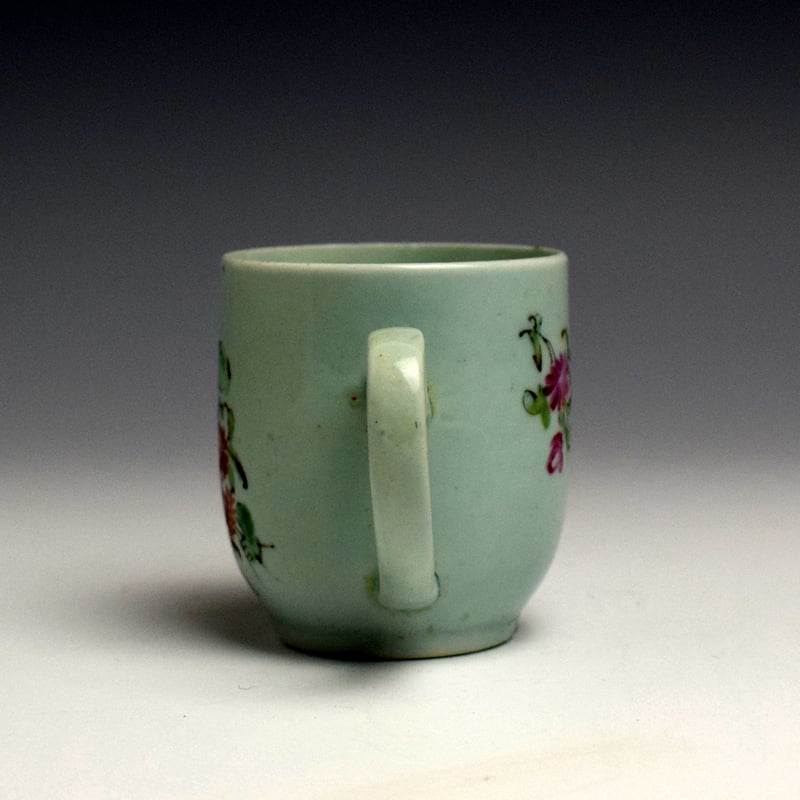 Chaffers Rose Spray Pattern Coffee Cup c1760 (5)
