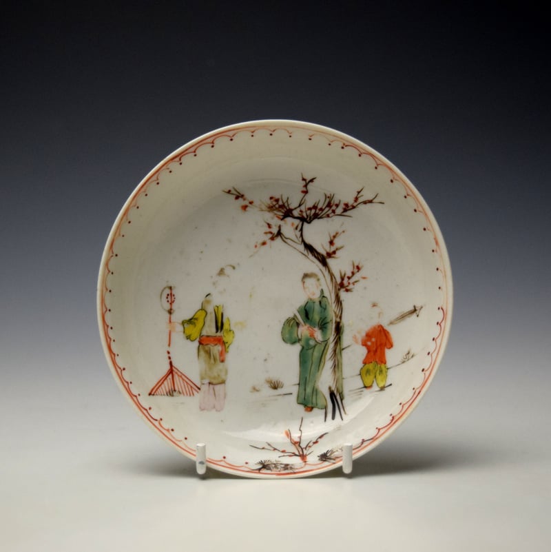 Champion Bristol Mandarin Pattern Teabowl and Saucer c1770-75 (9)