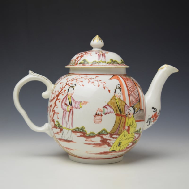 Champions Bristol Mandarin Pattern Teapot and Cover c1780-82 (4)