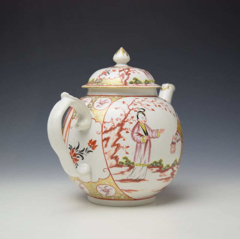 Champions Bristol Mandarin Pattern Teapot and Cover c1780-82 (5)