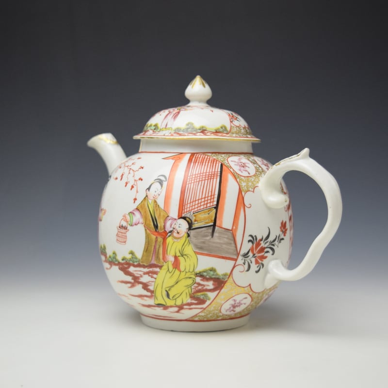 Champions Bristol Mandarin Pattern Teapot and Cover c1780-82 (6)