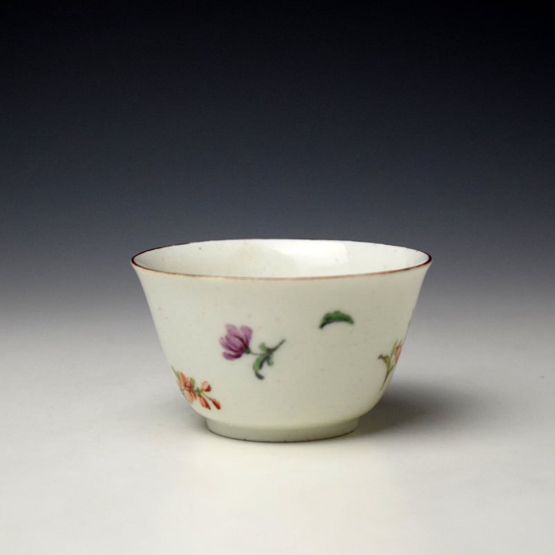Chelsea Floral Pattern Teabowl c1752-56 (3)