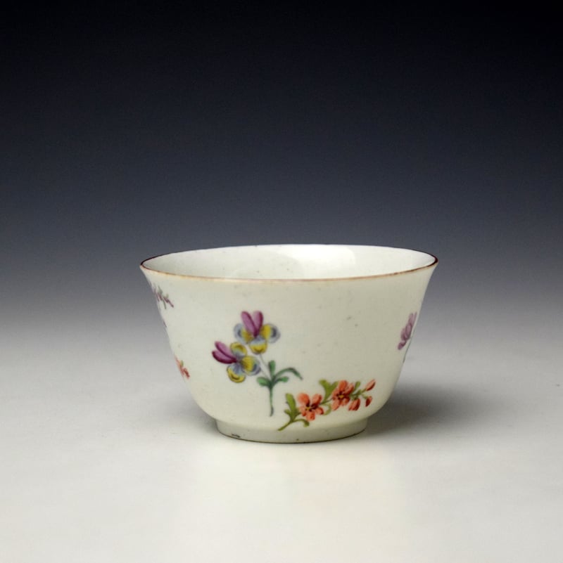Chelsea Floral Pattern Teabowl c1752-56 (4)