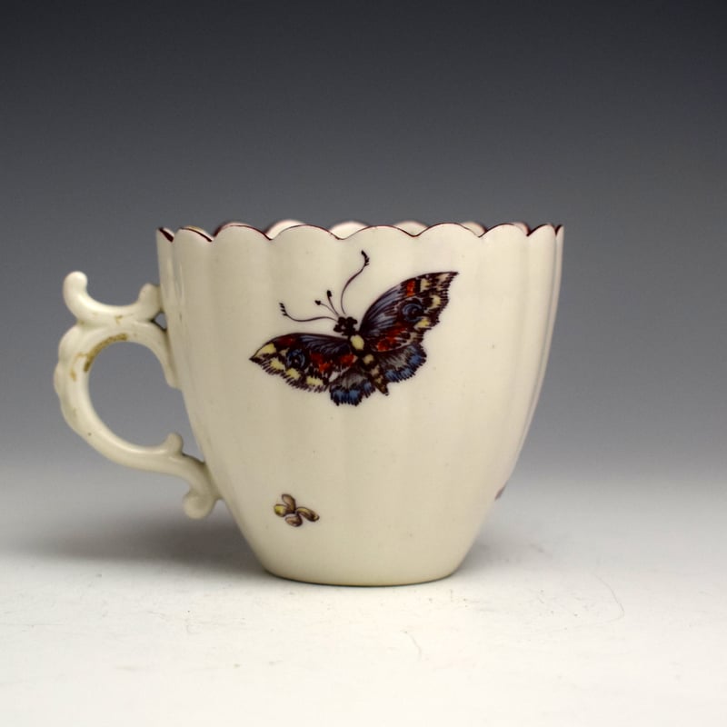 Chelsea Fluted Meissen style Decorated Cup c1752 (2)