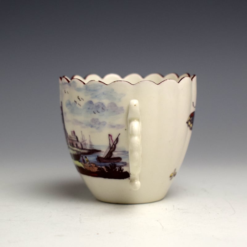 Chelsea Fluted Meissen style Decorated Cup c1752 (4)