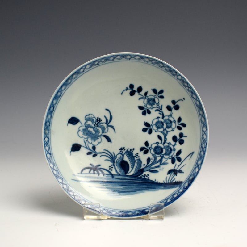 Christians Liverpool Flowering Rock Pattern Tea Bowl and Saucer 1765 (1)