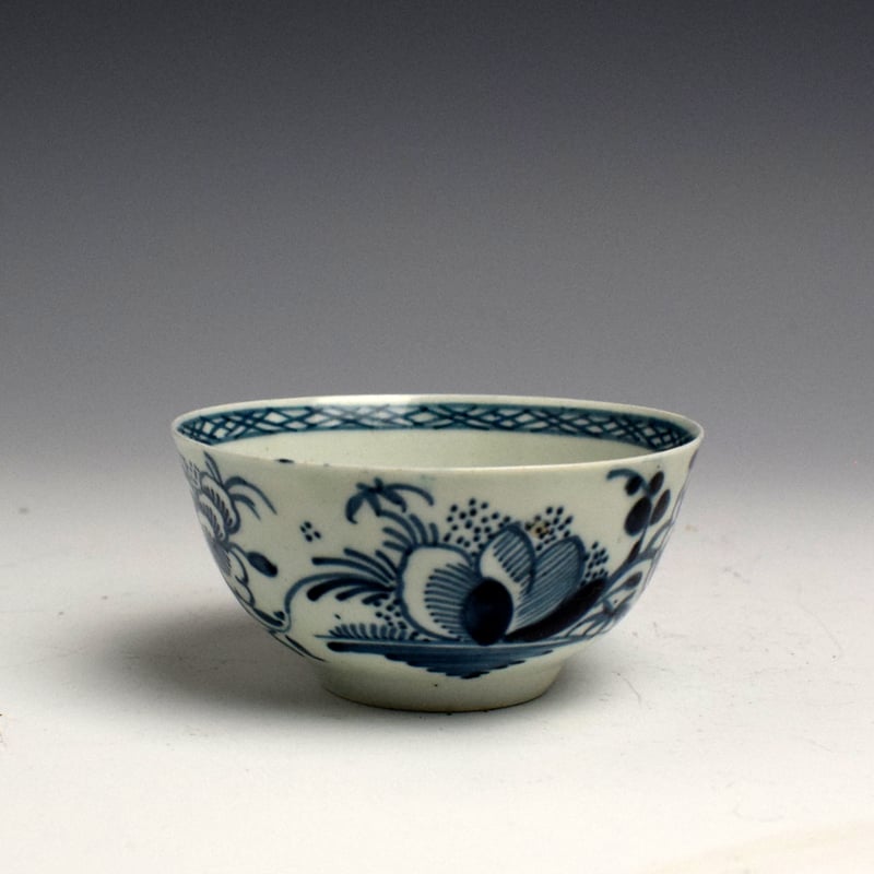 Christians Liverpool Flowering Rock Pattern Tea Bowl and Saucer 1765 (4)