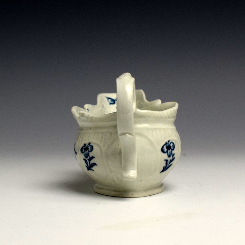 Christians Moulded Floral Spray Decorated Creamboat c1770 (4)