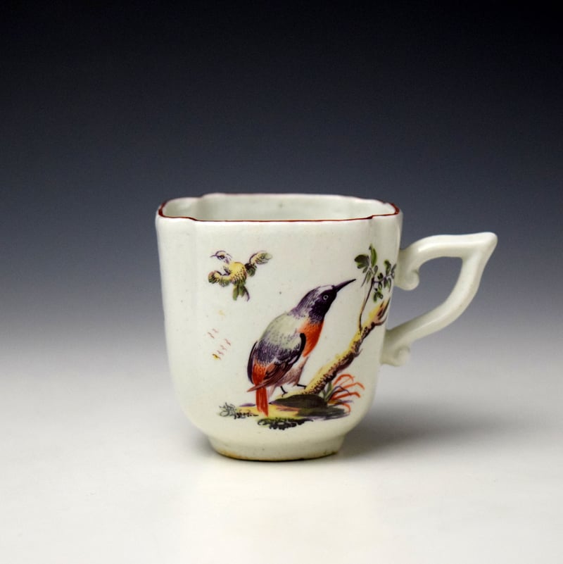 Derby Bird Pattern Coffee Cup c1758-60