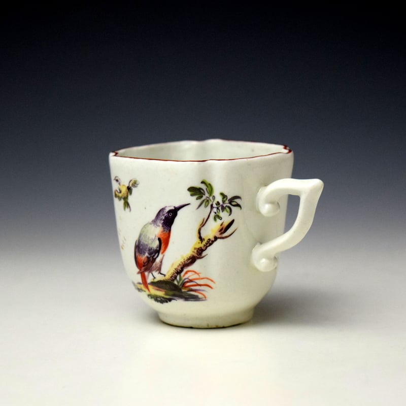 Derby Bird Pattern Coffee Cup c1760 (5)