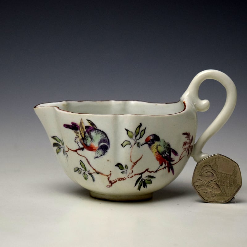 Derby Bird Pattern Creamboat c1760-65 (2)