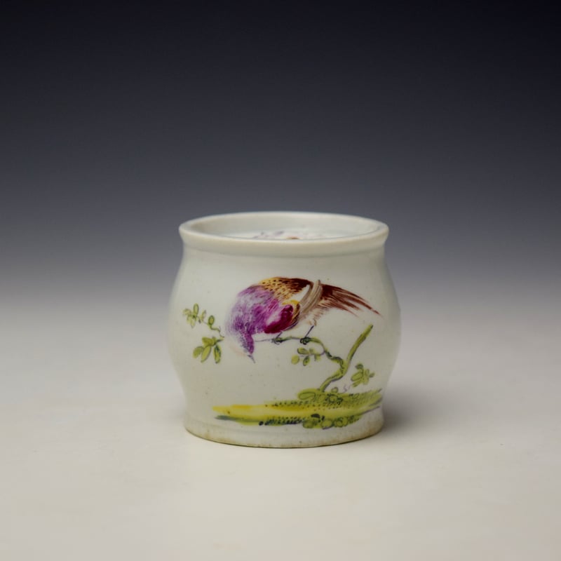 Very Rare Derby Bird Pattern Inkwell c1760