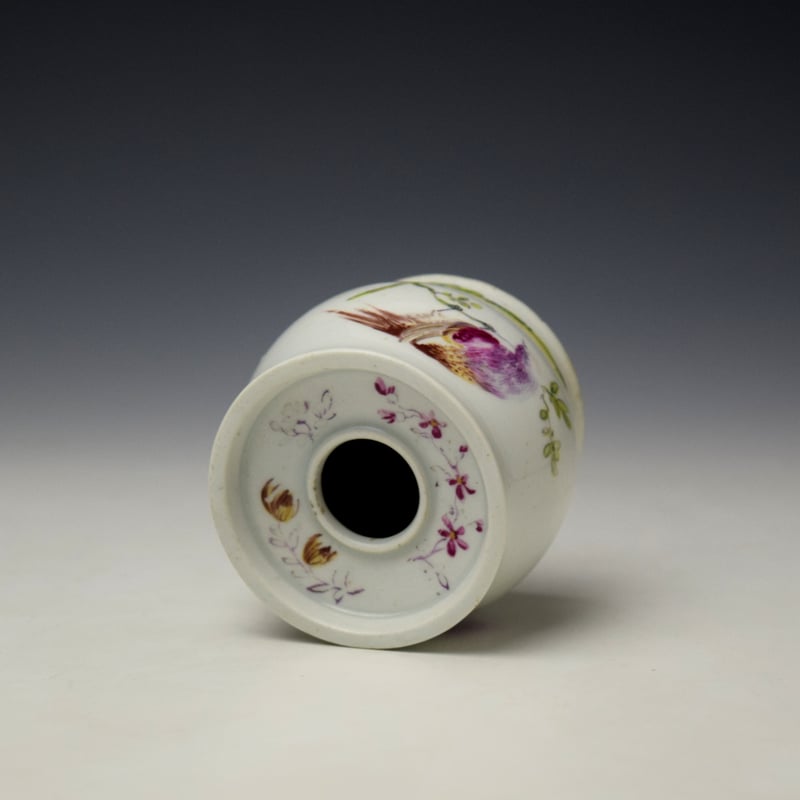 Derby Fancy Bird Pattern Inkwell c1760 (5)