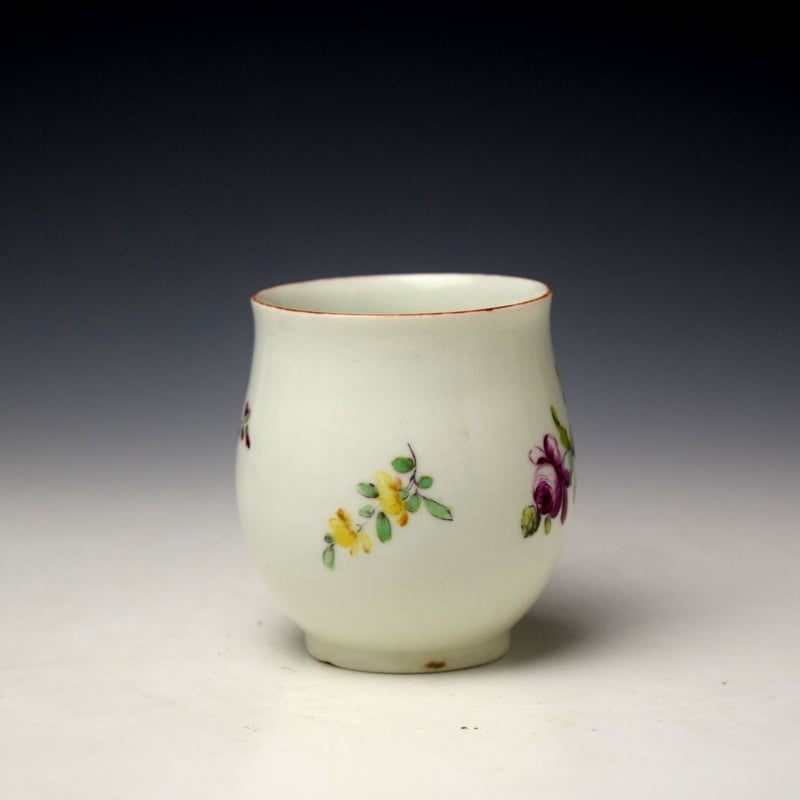 Derby Floral Pattern Bell Shaped Coffee Cup c1755-60 (2)