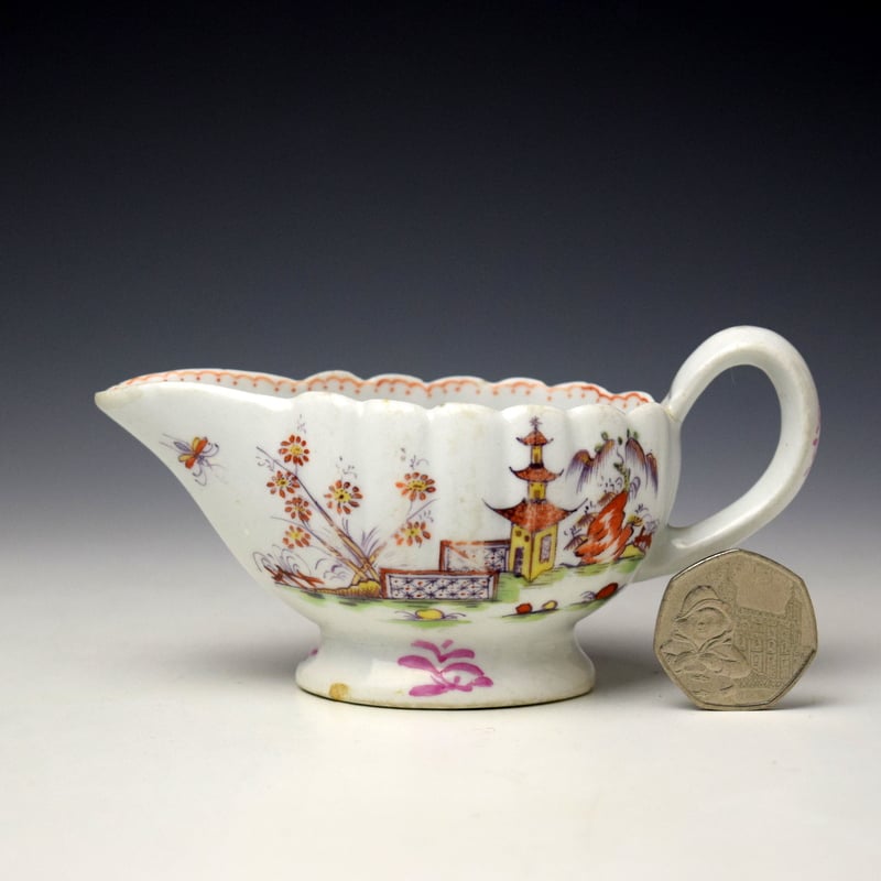 Derby Fluted Creamboat c1760-65 (2)