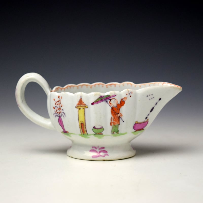 Derby Fluted Creamboat c1760-65 (5)