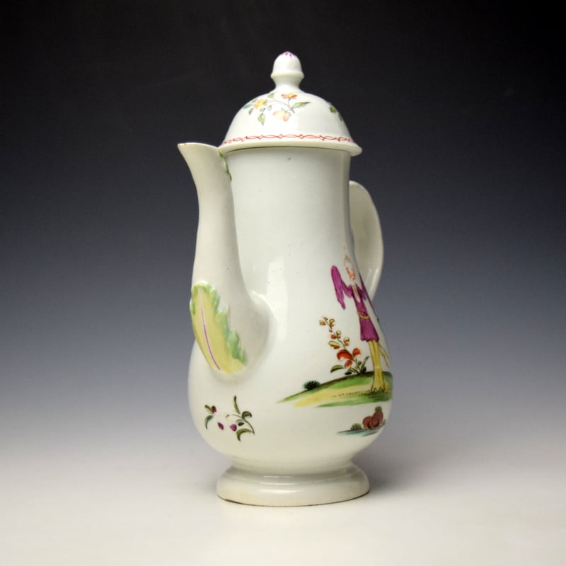 Derby Lady With Long Sleeves Pattern Coffee Pot and Cover c1760-65 (2)
