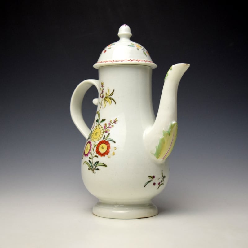 Derby Lady With Long Sleeves Pattern Coffee Pot and Cover c1760-65 (3)