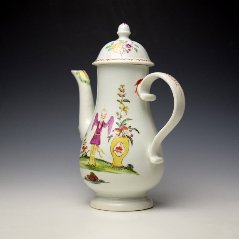 Derby Lady With Long Sleeves Pattern Coffee Pot and Cover c1760-65 (6)