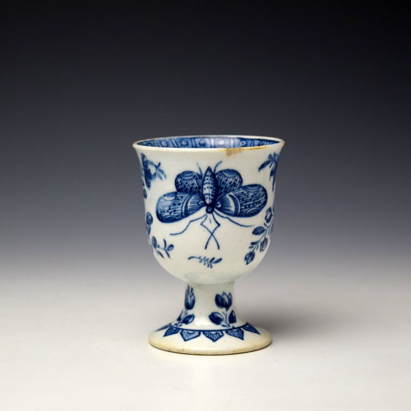 Derby Rose and Moth Pattern Ice Cup c1765-70 (2)