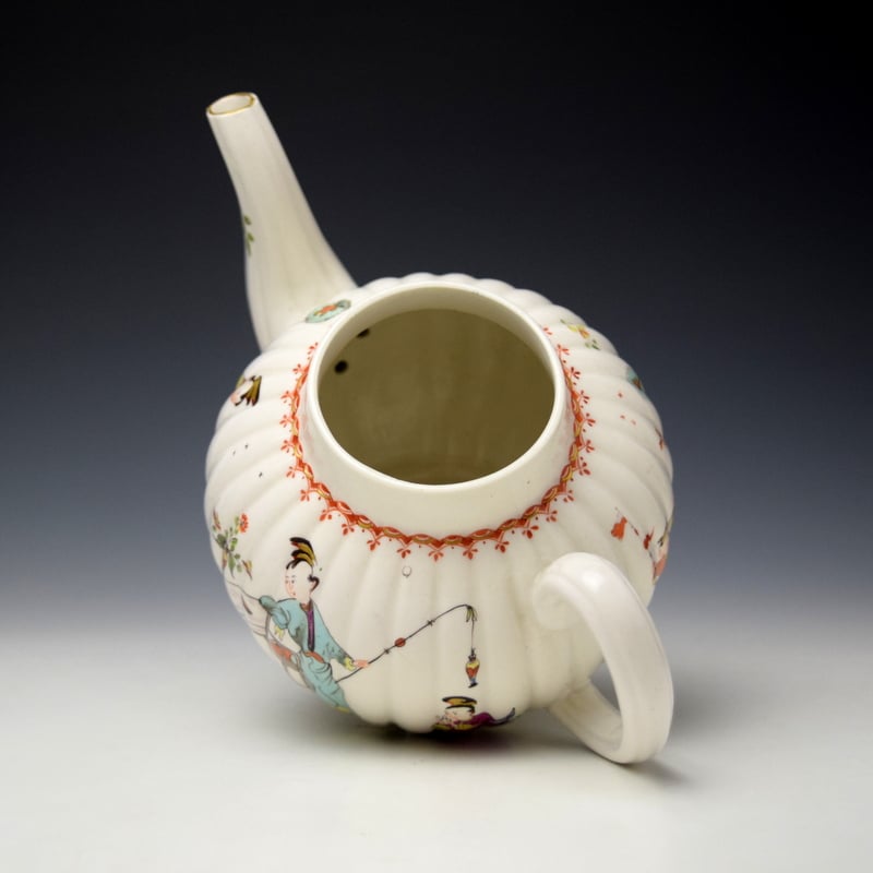 Derby Vase Fishing Pattern Teapot and Cover c1758-60 (7)