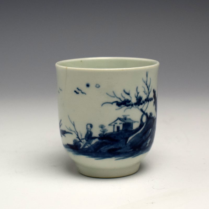 Early Worcester Gazebo Pattern Coffee Cup c1756-58 (5)