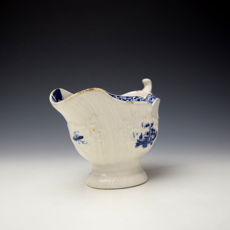 Isleworth Fisherman and Landscape Pattern Sauceboat c1770 (2)