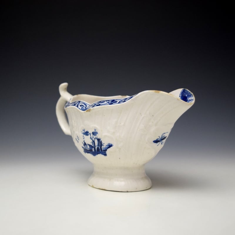 Isleworth Fisherman and Landscape Pattern Sauceboat c1770 (3)