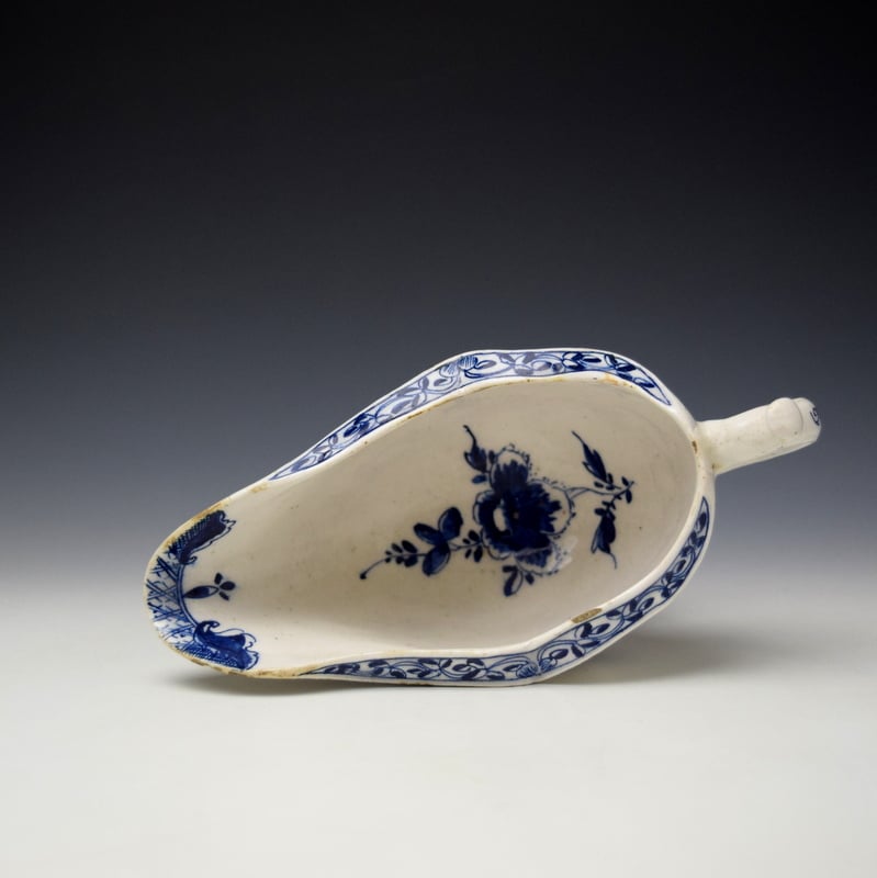 Isleworth Fisherman and Landscape Pattern Sauceboat c1770 (7)