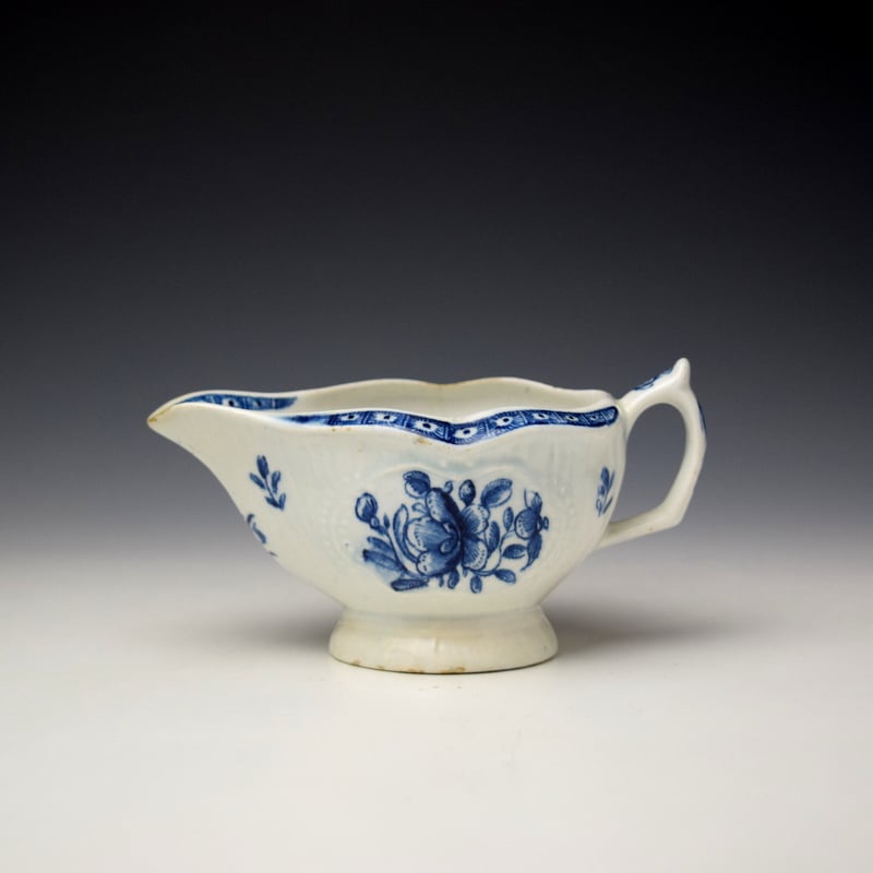 Isleworth Floral Pattern Small Sauceboat c1770-75 (1)