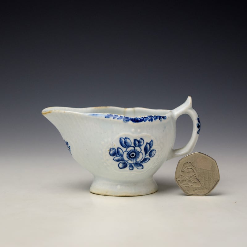 Isleworth Moulded Floral Sprays Pattern Butterboat c1770-75