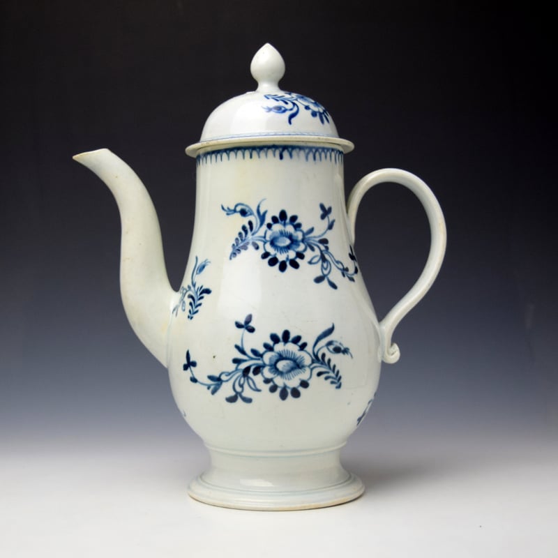 John Pennington Profile Bud Pattern Coffee Pot and Cover c1770-75