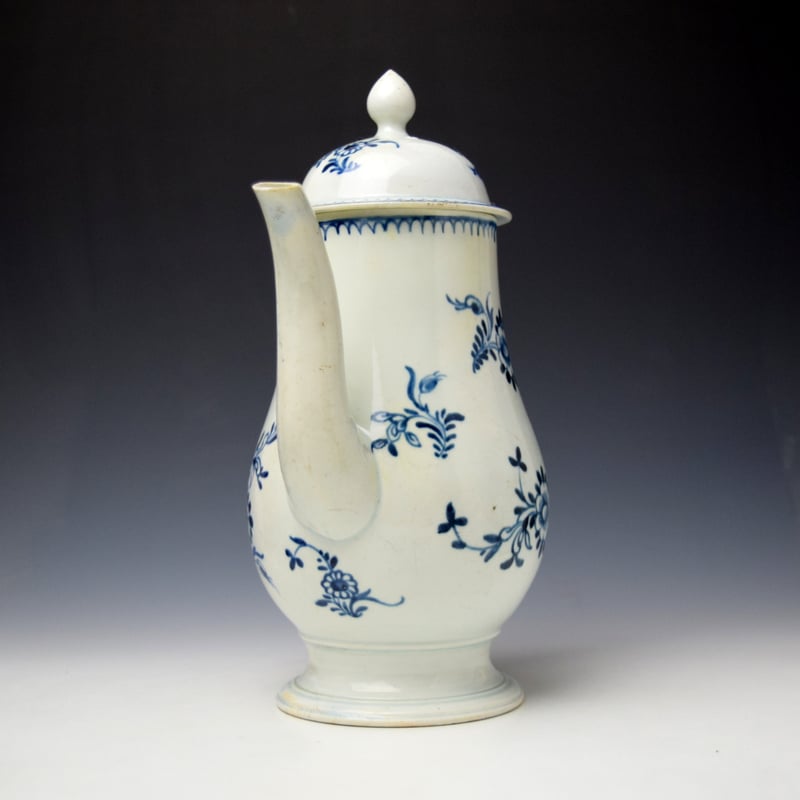 John Pennington Profile Bud Pattern Coffee Pot and Cover c1770-75 (2)