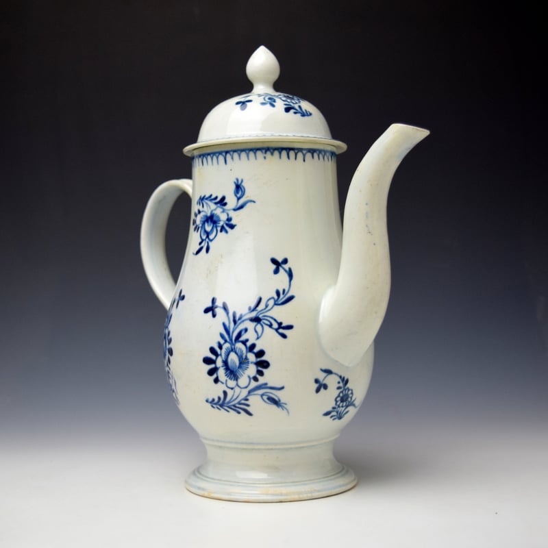 John Pennington Profile Bud Pattern Coffee Pot and Cover c1770-75 (3)